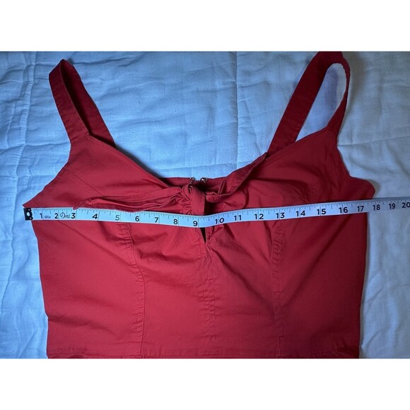 COLOR ME COURTNEY Red Coco Poplin Flirty Dress with Pockets‎ Women's SIZE 4 - Picture 7 of 13